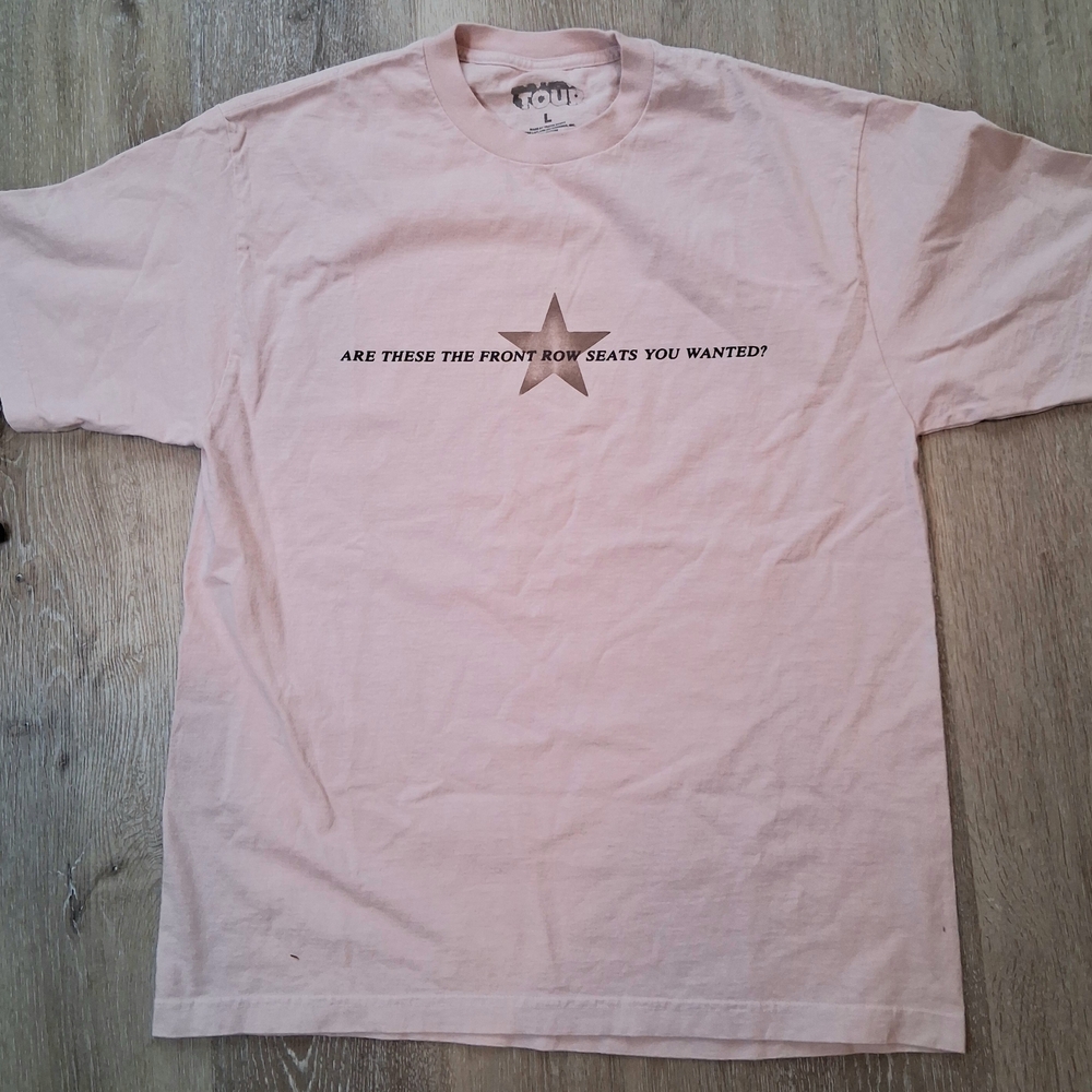 Pink Travis Scott  T-Shirt with Star Graphic Utopia Tour Merch